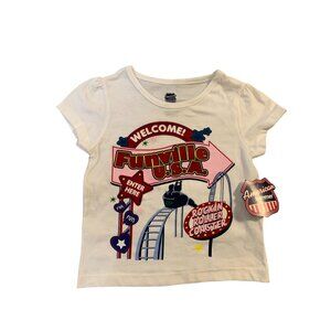 New American Summer Girls Infant Baby Size 12 months White Short Sleeve Tshirt G